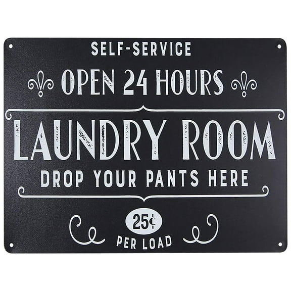 VerPetridure Laundry Decor for Laundry Room Open 24 Hours Laundry Room Wall Decor Metal Sign
