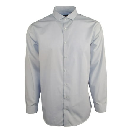 New York Men's Slim Fit Checked Long Sleeve Dress Shirt-DB-17.5 34