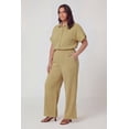thumbnail image 2 of Women's Plus Size High Waisted Seersucker Wide Leg Pants, 2 of 4