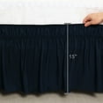 thumbnail image 3 of PiccoCasa Polyester Wrap Around Dust Ruffle Bed Skirt 15" Drop for Twin Size Bed, Navy Blue, 3 of 6