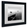 thumbnail image 3 of Trademark Fine Art "Herons and 3 Boats" Canvas Art by Moises Levy White Matte, Black Frame, 3 of 5