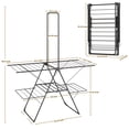 thumbnail image 3 of Tendedero plegable de 68.9 pulgadas de alto con 4 alas ajustables en altura, ligero y ahorra espacio para apartamentos, dormitorios, camping, 3 of 7