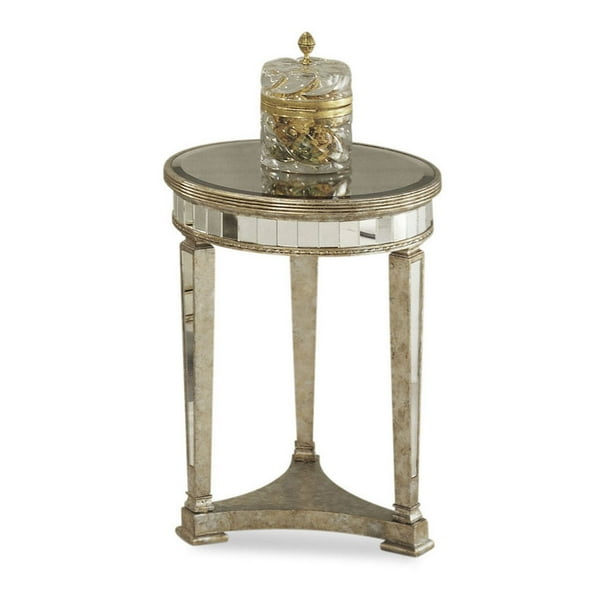 Bassett Mirror Borghese Mirrored Round End - Walmart.com ...