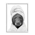 thumbnail image 4 of Stupell Industries Bear Hair Towel Funny Animal Animals & Insects Painting White Framed Art Print Wall Art, 4 of 5