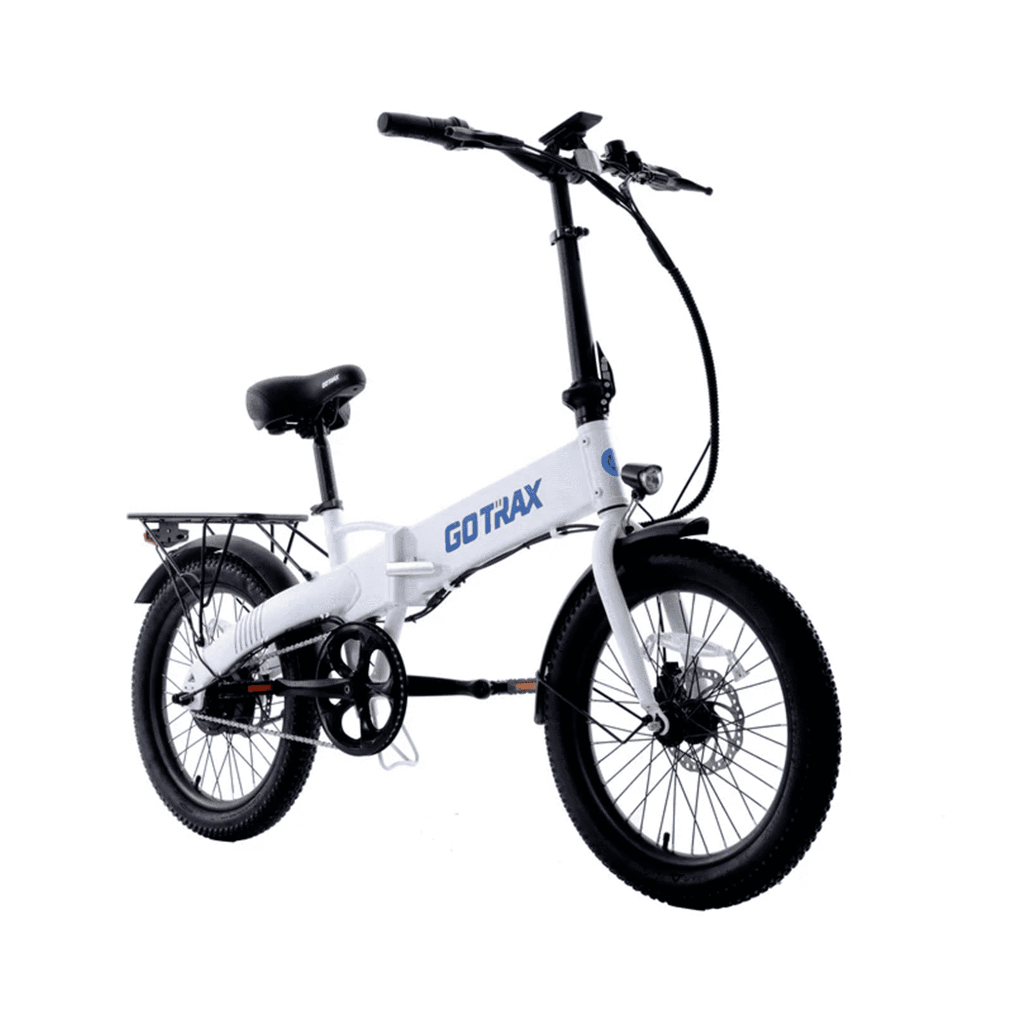 GOTRAX Z4 Lite Portable Folding Power-Assisted Bicycle with 350W Motor 48V Battery 20 x 2.6" Wide Tires, White