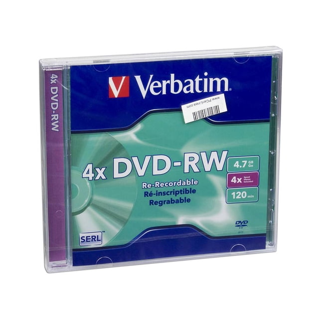 DVD-RW Verbatim, 4.7GB, 4X, 1 pieza. Verbatim VB94836