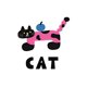 thumbnail image 3 of Camiseta informal de cuello redondo para mujer, de algodón, tejido de punto de elasticidad media, con estampado de animales y gráfico de gato rosa, ideal para cualquier temporada., 3 of 5