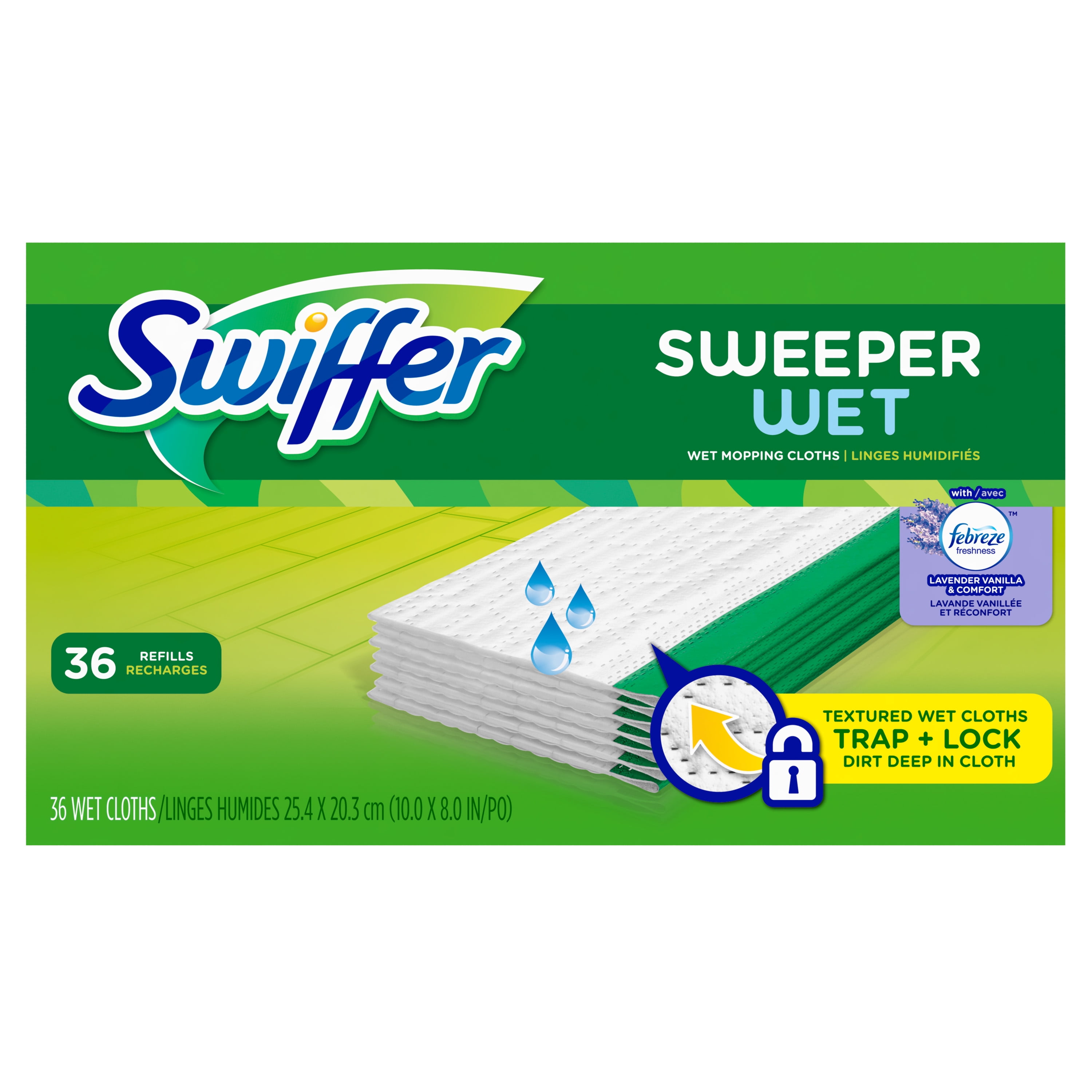 Swiffer Sweeper Wet Mopping Pad Multi Surface Refills for Floor Mop,  Lavender & Vanilla