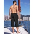thumbnail image 4 of COOFANDY Men's Linen Capris Pants Below Knee Regular Fit 3/4 Pants Casual Drawstring Lightweight Beach Yoga Pants with Pockets, 4 of 9