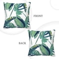 thumbnail image 3 of ZNDUO Square Home Decorative Throw Pillows, Corduroy Tropical Green Foliage Pattern Couch Pillows, Throw Pillows for Bed, 18"x18", 3 of 8