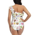 thumbnail image 5 of Gaeub Happy Easter1 Women's One Shoulder Ruffle Tummy Control Swimwear for Swimming Surfing Beach Party - Medium, 5 of 8