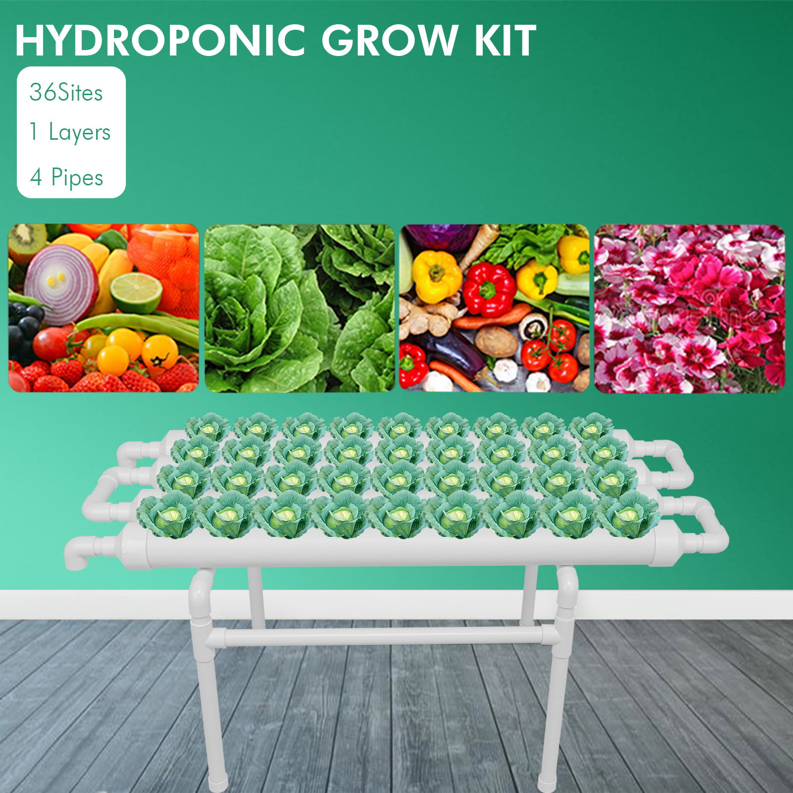Details about   Hydroponic Grow Kit 36 Plant Sites PVC Pipes Hydroponics Growing System 100-240V 