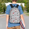 thumbnail image 3 of Goofa Santa with Gifts Pattern Lightweight Student Backpack for School, Water-Resistant, Adjustable Straps, Fits 15" Laptop, Multiple Pockets for Books, Accessories, 3 of 4