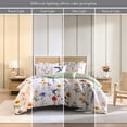 thumbnail image 6 of Bebejan Fresh Cut Flowers 5 Piece Comforter Set, King, Ivory, 100% Cotton Sateen, Reversible, All Season, Cozy Comfort, 6 of 10