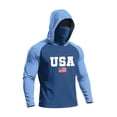 thumbnail image 6 of Men's USA Patriotic Hoodie with Built-in Face Mask and Raglan Sleeves Featuring UPF 50+ Sun Protection for Independence Day Fishing Hiking Camping or Outdoor Work Blue L, 6 of 6