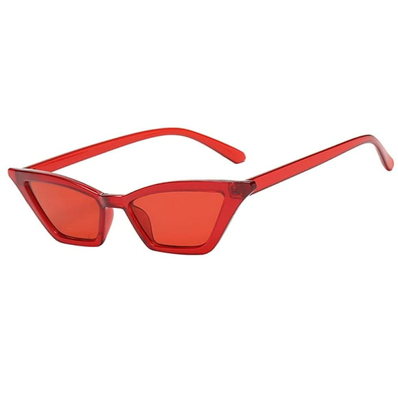 Gafas de sol vintage para mujer, estilo ojo de gato pequeño, de marca de lujo, de diseñador, con protección UV4. rojo
