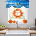 thumbnail image 3 of Sky Blue Tie Up Valance Curtains for Windows, Kitchen Curtains Window Treatments, Natural Landscape Country Tree Flowers Short Window Shades Valances for Bedroom Bathroom Cafe 42"x12", 3 of 8