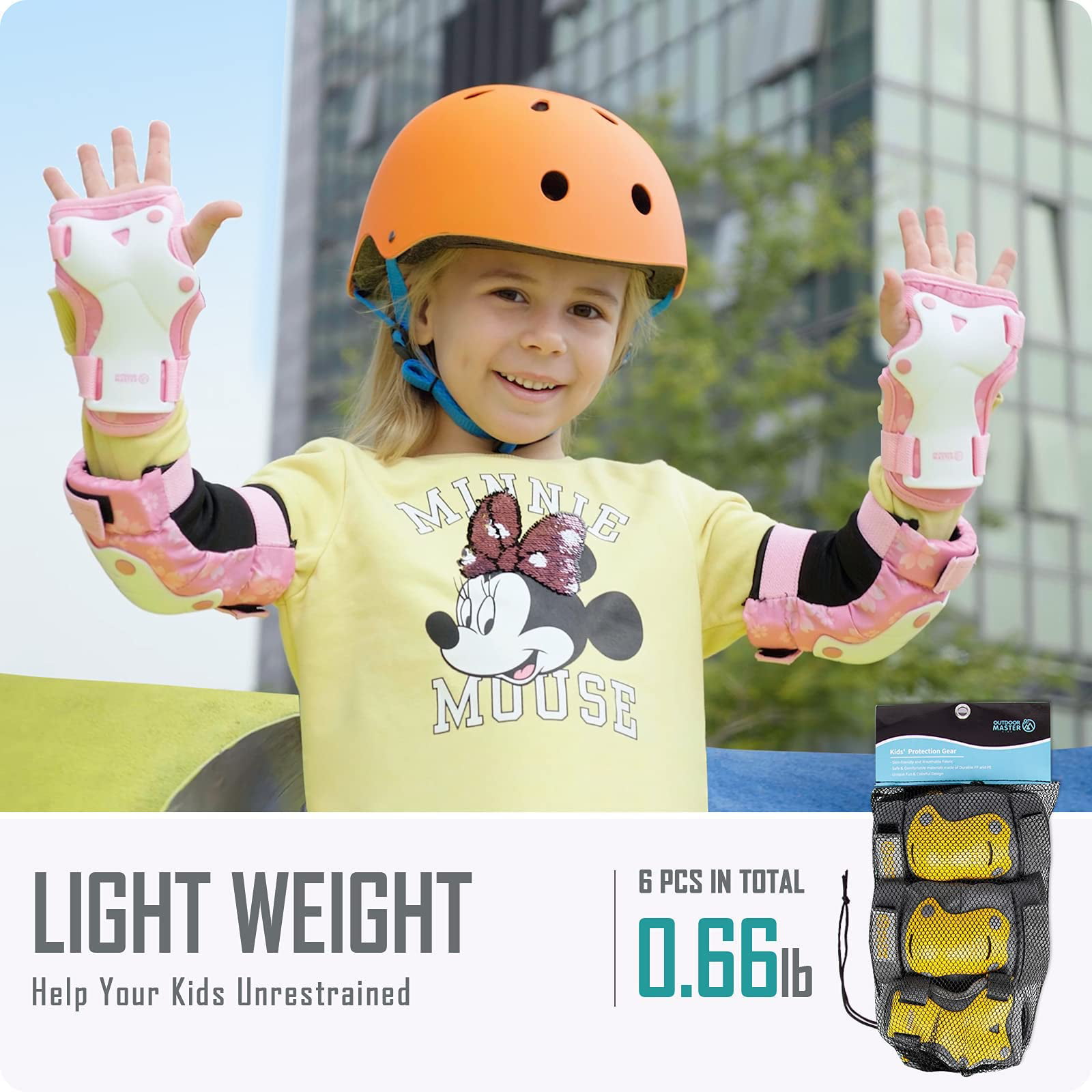 VIWINVELA Kids Knee and Elbow Pads with Bike Gloves Toddler Protective Gear 