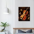 thumbnail image 3 of JEUXUS Music Painting Canvas Prints Brown Saxophone Violin Microphone Art Picture Poster Wall Decor Vintage Musical Jazz Artwork for Home Living Room Music Studio Classroom 16x20in, 3 of 4