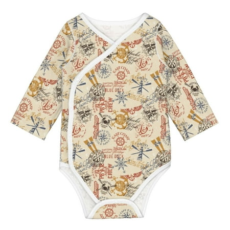 

Zeuib Vintage Nautical Unisex-baby Long Sleeve Bodysuit 100% Organic Cotton-2 Years