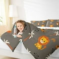 thumbnail image 4 of Homewish Kawaii Jungle Lion Bedding Comforter Set for Kids, Tropic Coconut Tree Twin Comforter Sets, Cute Animal Lover Reversible Bedding Set, Brown Luxury Bedroom Decor, 2 Pieces, 4 of 8