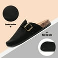 thumbnail image 3 of Women's Suede Clogs Mens Leather Mules Comfort Cork Footbed Antislip House Sandals Arch Support Potato Shoes with Adjustable Buckle, 3 of 8