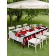thumbnail image 3 of Outdoor Tablecloth with Umbrella Hole and Zipper, Christmas Truck Rectangle Table Cloth 60x102 Inch Waterproof Tablecloth, Xmas Tree Red Plaid Snowflake Vintage Picnic Table Cover for Patio Camping, 3 of 7