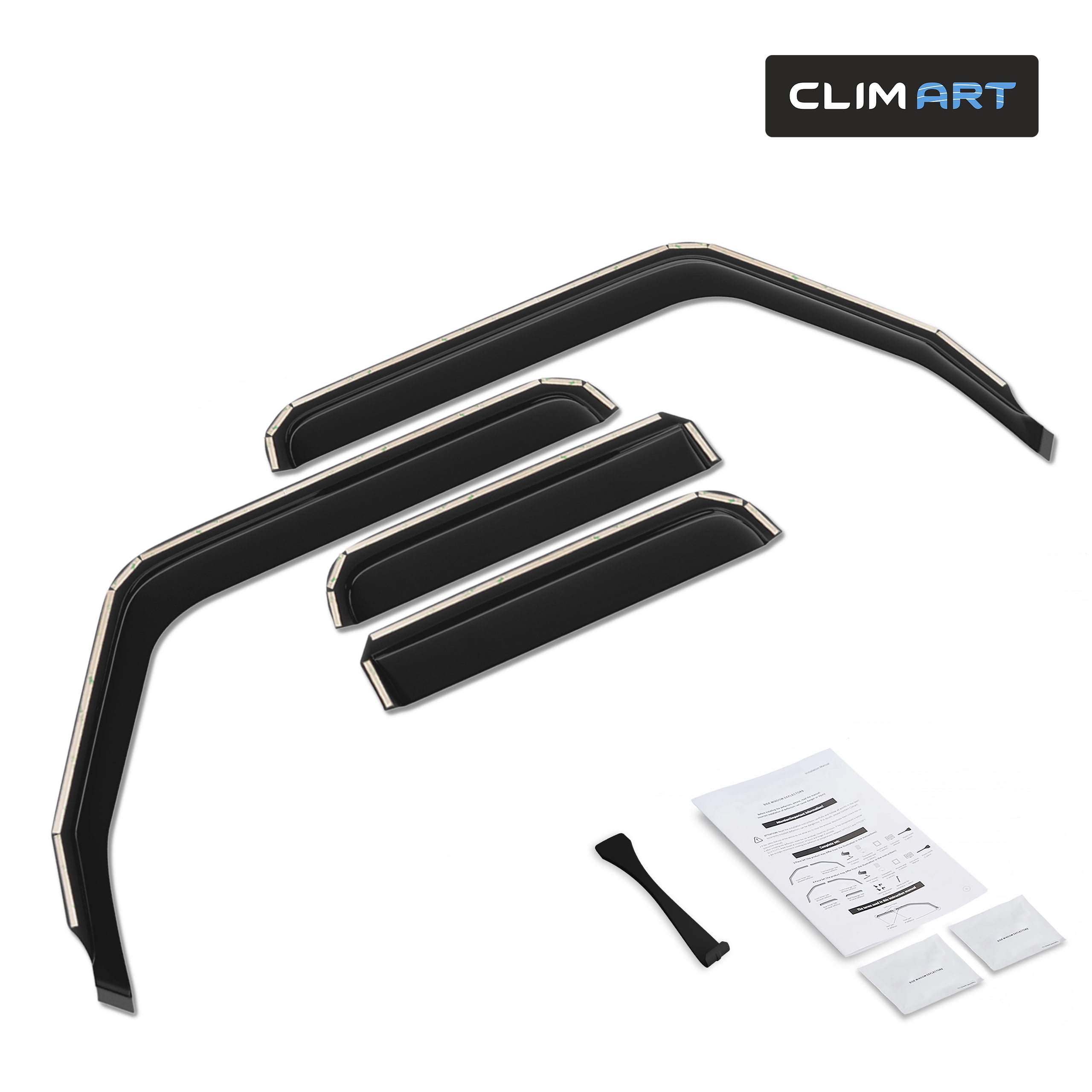 CLIM ART In-Channel Incredibly Durable Rain Guards for Jeep Wrangler JL 2018-2026/Jeep Gladiator 2020-2026, Original Window Deflectors, Vent Window Visors, Vent Deflector, 4 pcs. - 618030