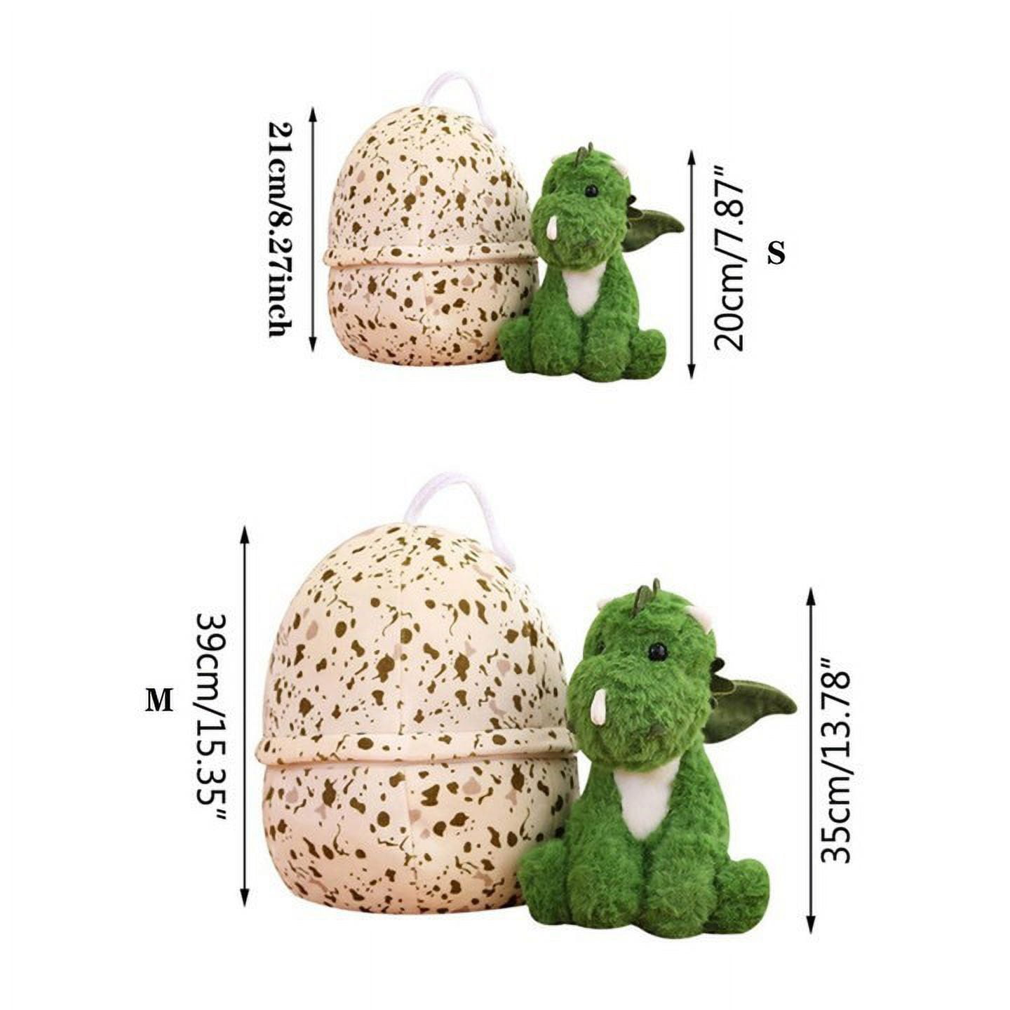 Large Hatching Dinosaur Egg Plush Toy Set, 2-in-1 Baby Pterosaur Stuffed Animal, Soft Green Dino Kids Gifts, Easter Basket Stuffers, Birthday Presents for Boys, Cute Cartoon Room Decor