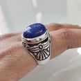 thumbnail image 3 of Lapis Lazuli Mans Ring, Natural Afghani Lapis Lazuli, Silver Jewelry, 925 Silver Ring, Birthday Gift, Heavy Mens Ring, Arabic Design, Ottoman Style Ring, Christmas, Turkey Mens Signet Ring, 3 of 5