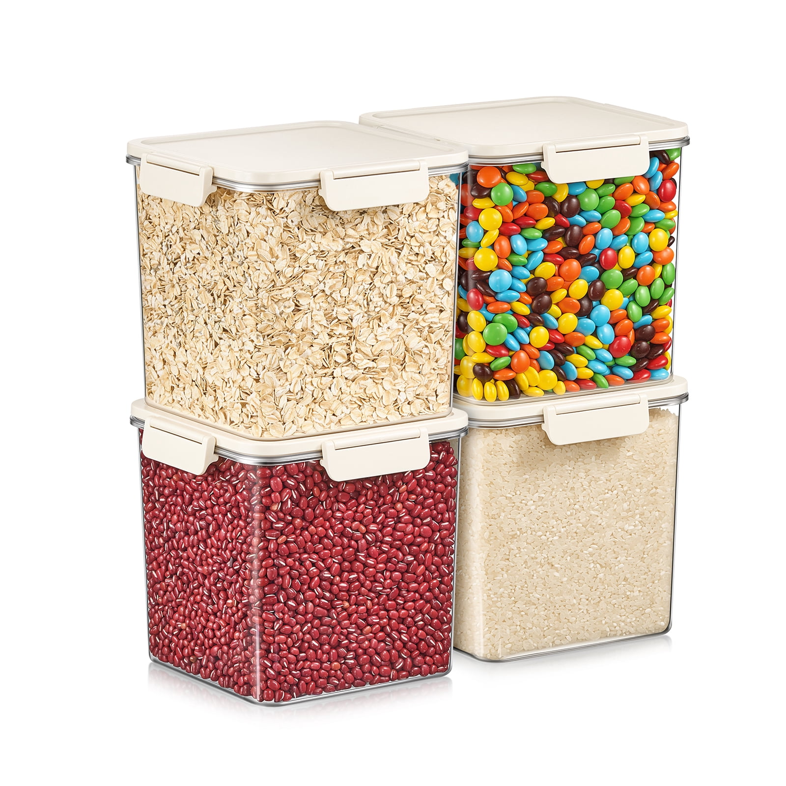 Sorbus 4-Pack Medium Tall Square Airtight Food Storage Containers, Clear Stackable Pantry Organizers