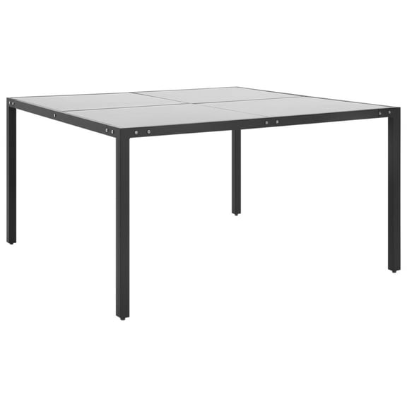 vidaXL Patio Table Anthracite 51.2"x51.2"x28.3" Steel and Glass