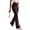 Coffee, variant on Women's Casual Form Fitting Flared Pants - Solid Color Fashionable Bell Bottom Trousers, Slim Leg for Daily Wear,Black S