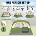thumbnail image 4 of COBIZI 4-6-8 Person Family Camping Tent, 10x9FT, 210D Oxford Waterproof PU2000mm, Fire Resistant, Mesh Windows, Green, 4 of 8