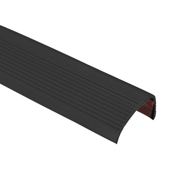 Unique Bargains Stair Nosing, Vinyl Stair Edge Protector, Easy to Install, 6.6Ft, Black