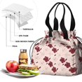 thumbnail image 4 of Pioneer Flower Floral Print Pattern Drawstring Lunch Bag Women - Drawstring Lunch Bag Insulated for Work Office - Stain-Resistant Large Lunchbags for Women with Multi-Pockets, 4 of 6