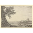 thumbnail image 3 of Giovanni Battista Lusieri 24x18 Black Modern Framed Museum Art Print Titled - An Extensive View of Rome from the Orti Della Pineta Sacchetti (1780), 3 of 5
