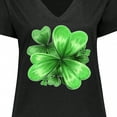 thumbnail image 4 of Inktastic Painted Clover Patch Shamrocks for St. Patricks Day Women's Plus Size V-Neck T-Shirt, 4 of 5