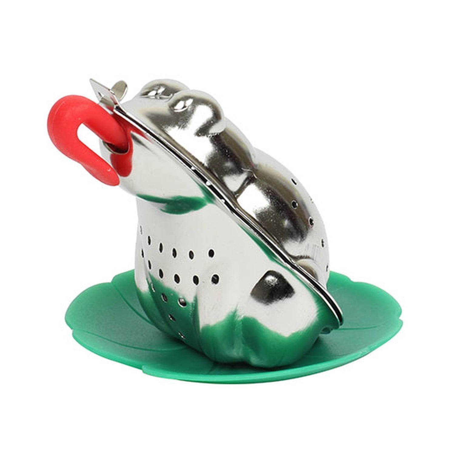 Stainless steel frog shaped tea infuser with tray 