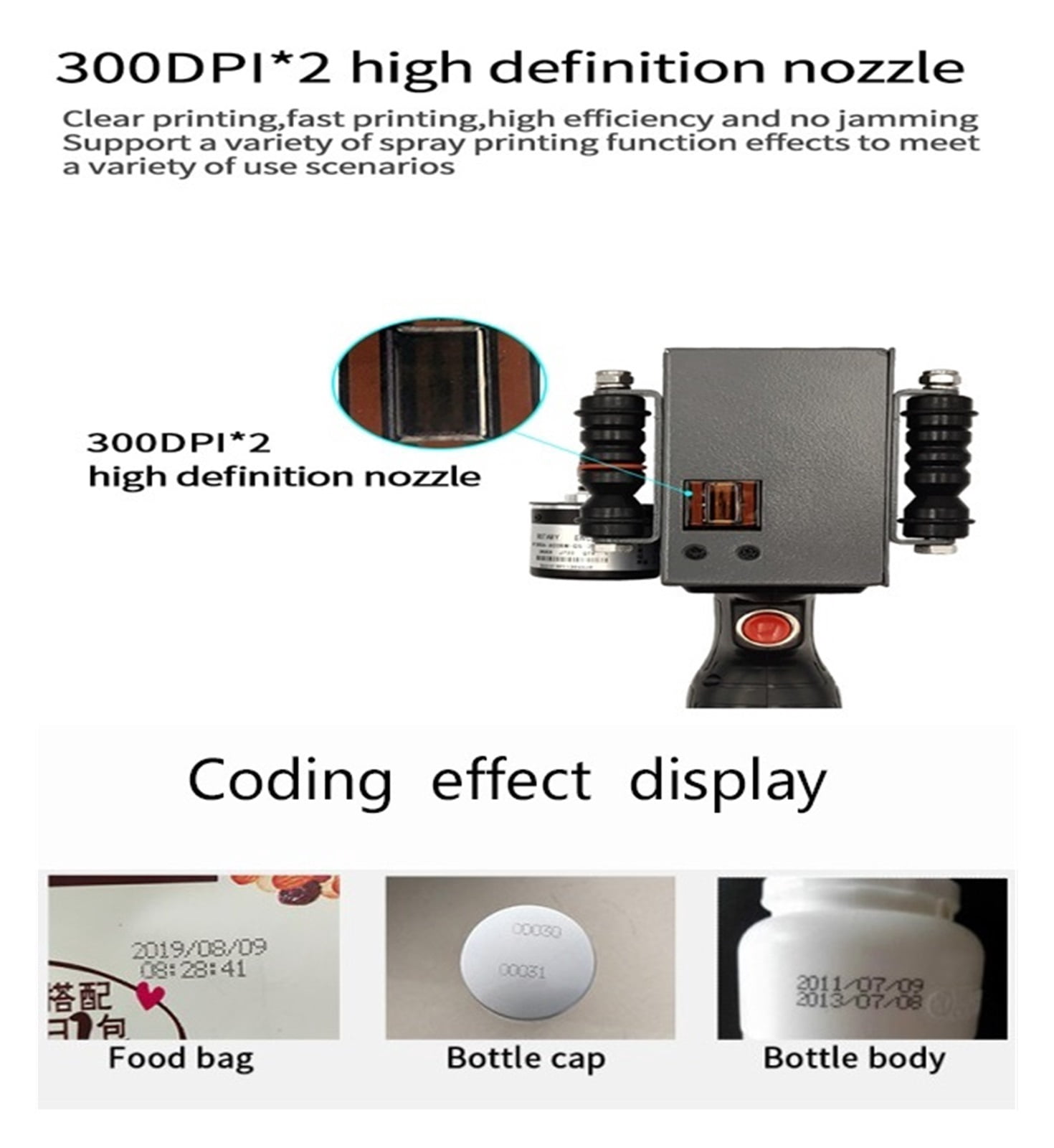 Handheld Inkjet Printer, 4.3 Inches LED Touch Screen Quick-drying Inkjet Printer, 2-12.7MM Font Height ,Multifunction Inkjet Printer