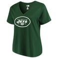 thumbnail image 2 of Women's Majestic Green New York Jets Plus Size Logo V-Neck T-Shirt, 2 of 3