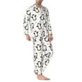 thumbnail image 2 of Naloa Colorful Hearts Penguin Men’s Pajamas Set - Long Sleeve Button Down Sleep Shirt and Pajama Bottoms Sleepwear Set-X-Large, 2 of 7