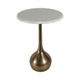 thumbnail image 6 of Marble Accent End Table for Home Decor - Decorative Small Table Stand for Bedroom Night Stand, Bedside, and Living Room Decor - Modern Side or Drink Table for Small Spaces - 20", White & Gold, 6 of 9
