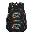 thumbnail image 2 of Game Controller Black Pattern Backpack for School, Cute School Bag with Adjustable Shoulder Straps and Padded Back, 16.9"x12.6"x5.9", 2 of 4