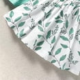 thumbnail image 3 of Girls Holiday Dress Toddler Kids Little Flying Sleeve Leaf Print Dress Round Neck Skirt Size for 1 to 6 Years, 3 of 5