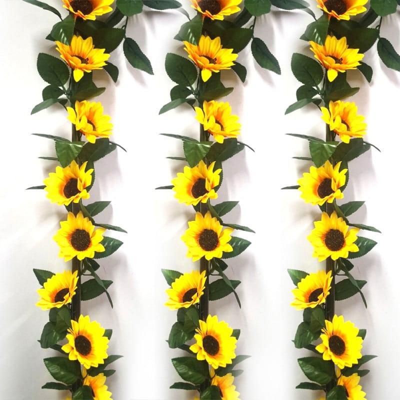 Sunflower Garland Silk Flowers Wedding Arch Backdrop Table Runner Artificial 
