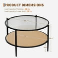 thumbnail image 1 of QinaQin Table Basse en Rotin de 30 Pouces, Table d'Appoint Ronde à 2 Niveaux, Noir, 1 of 7