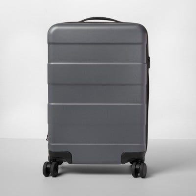 Hardside Carry On Spinner Suitcase Dark Gray - Made By Design , Adult Unisex