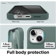 thumbnail image 6 of elago Compatible with iPhone 13 Case, Liquid Silicone Case, Full Body Screen Camera Protective Cover, Shockproof, Slim Phone Case, Anti-Scratch Soft Microfiber Lining, 6.1 inch (Midnight Green), 6 of 7