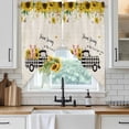 thumbnail image 6 of Cute Pig Swag Curtains for Kitchen/Bedroom/Living Room, County Sunflowers Truck Farmhouse Black White Plaid Scalloped Curtains 63 Inch Long, Window Swag Topper Curtains Valances 2 Panels Set 36"x63", 6 of 8